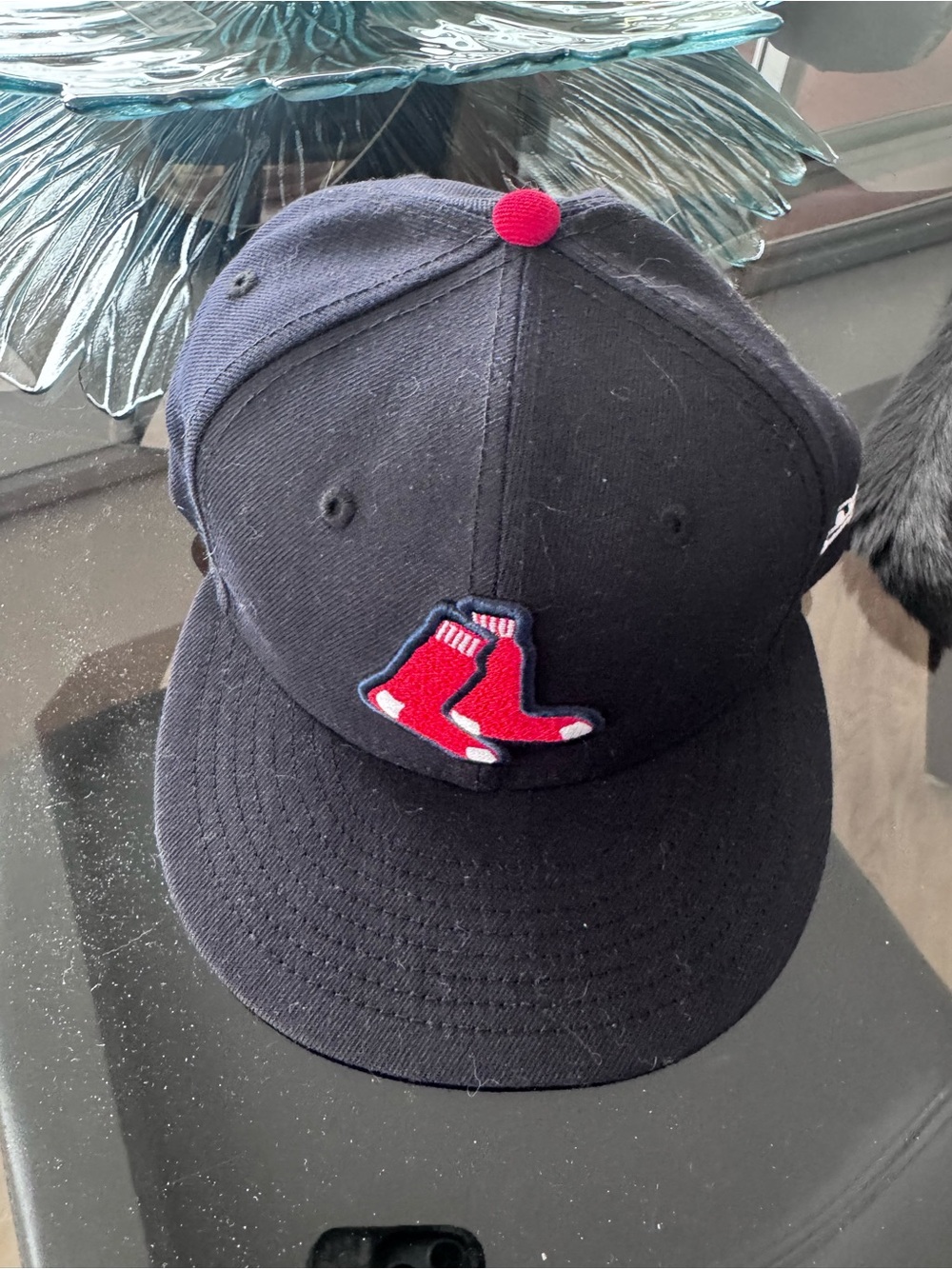 9fifty Black Boston Red Sox Red-Accent Fitted Cap 7 1/4